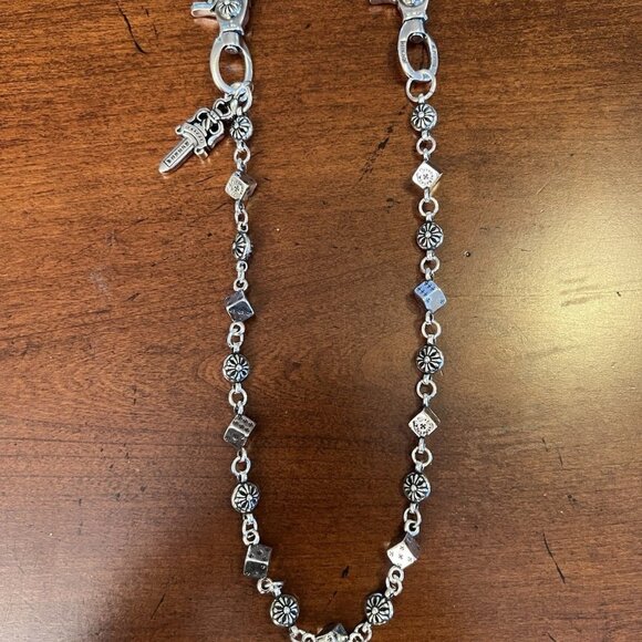 Chrome Hearts Dice Crossball Dagger Wallet Chain Sterling Silver 925 Polished - Picture 6 of 6